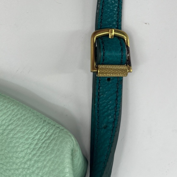 J Crew Leather Crossbody / Clutch with Pink & Green Color block and Fold Over - Picture 2 of 11